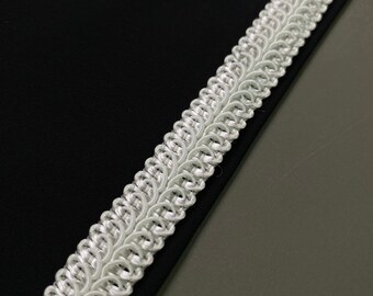 Shiny rayon gimp braid trim, 1/2" wide, Ivory