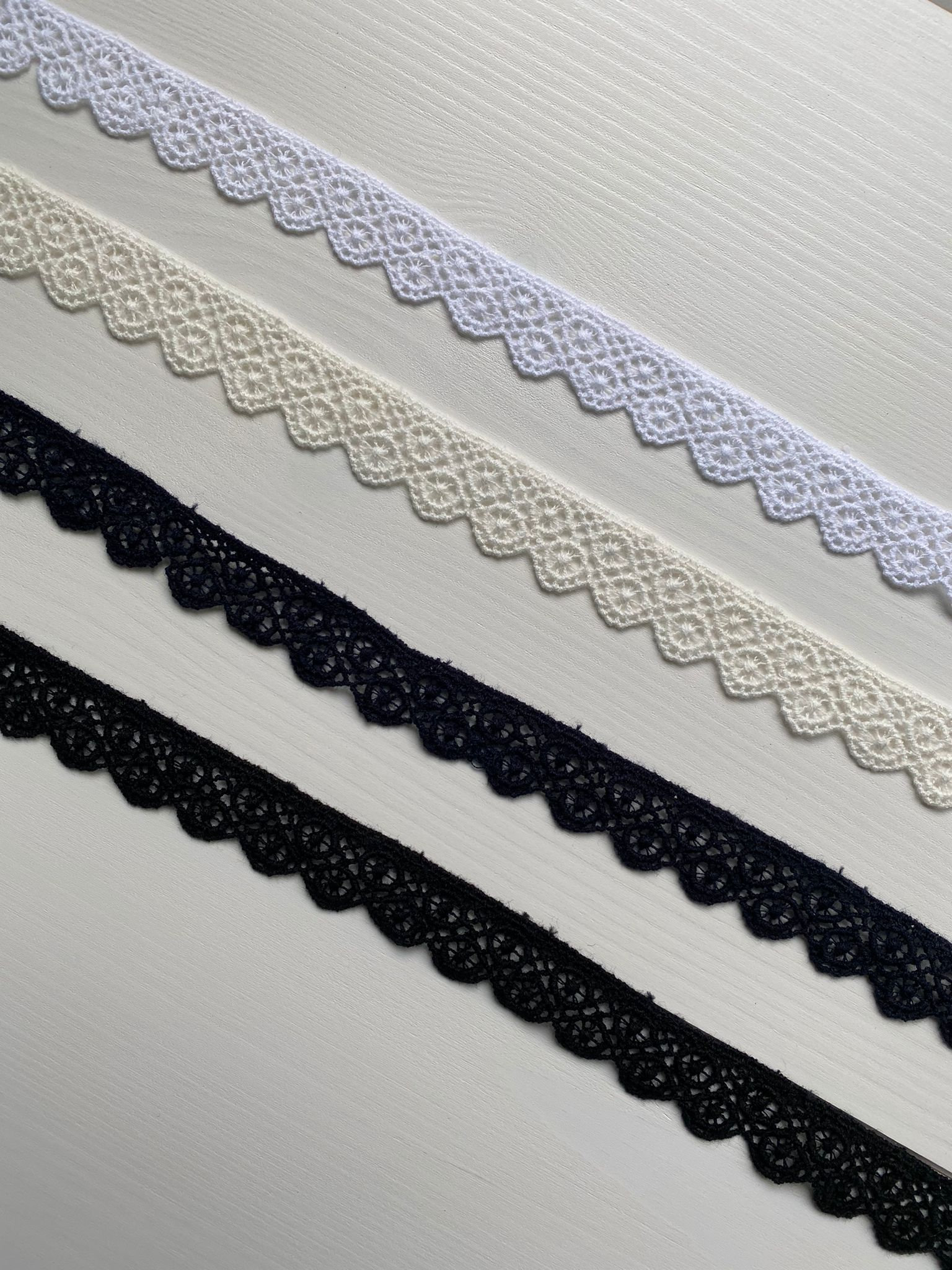 Circle Scalloped Edge Cotton Venice Lace Trim, 3/4