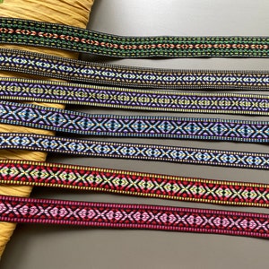 Boho Kreuz Jacquard Band, 1,9 cm 2,4 cm 2,5 cm 2,7 cm breit, verschiedene Farben, gestickte Borte, geometrisches Band
