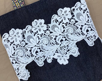 0.5 Yards Delicate Thick Floral Cotton Venice Lace Trim, 8 3/16