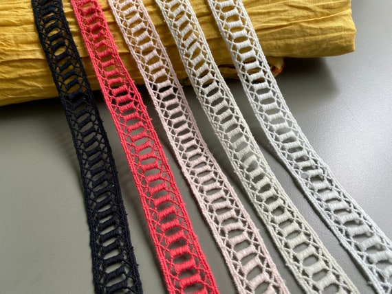 Ladder Entredeux Cotton Venice Lace Trim, 1 1/8