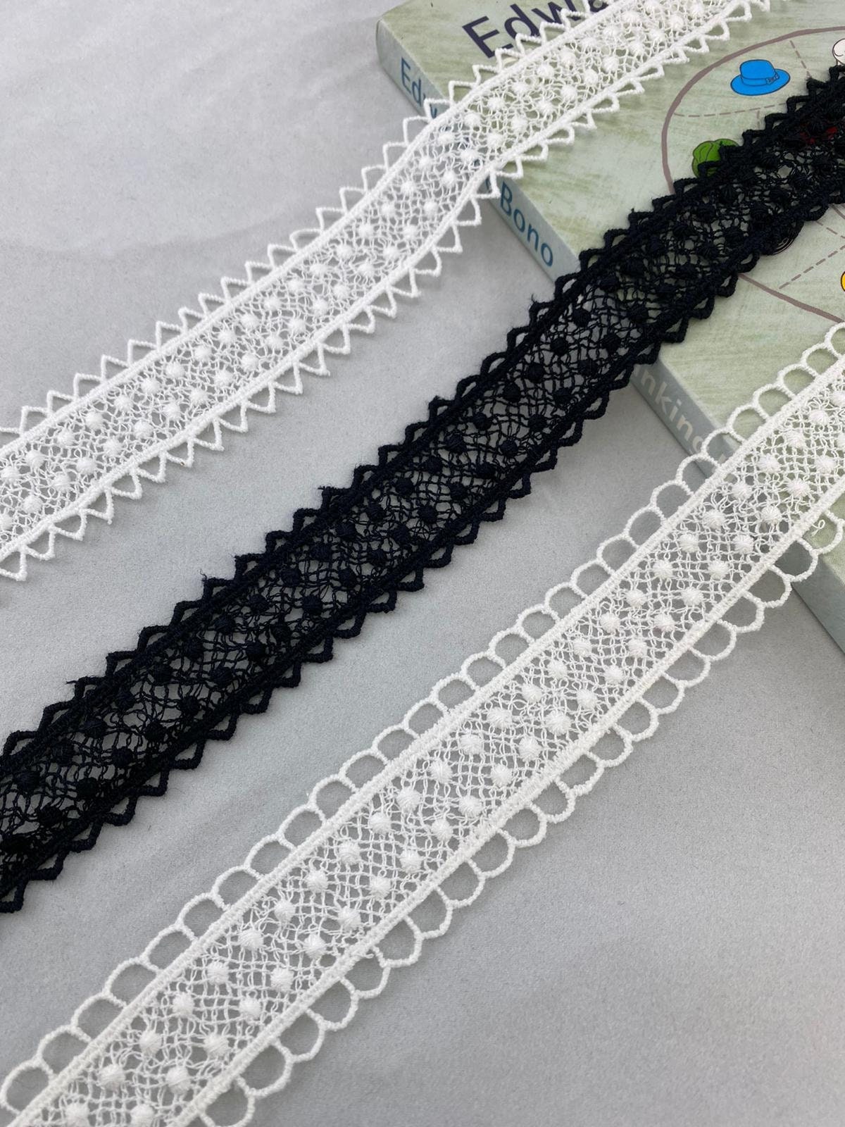 Lace Trims Cotton Dot Ivory Beige Black Water Soluble Fabric Cloth Ribbon  Tapes Sewing Material 65800M4F376 