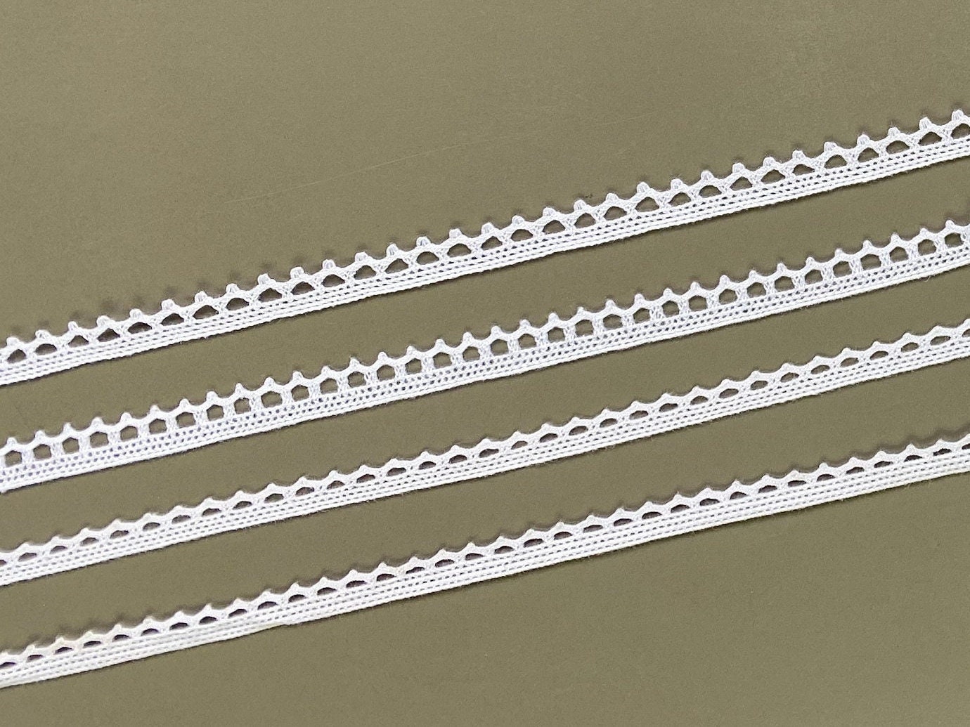Tiny Picot Edge Cluny Cotton Crochet Lace Trim, 1/4