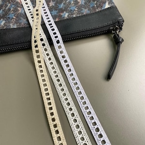 Ladder Cotton Cluny Crochet Lace Trim, 1/2" wide, Beige, Ivory, White