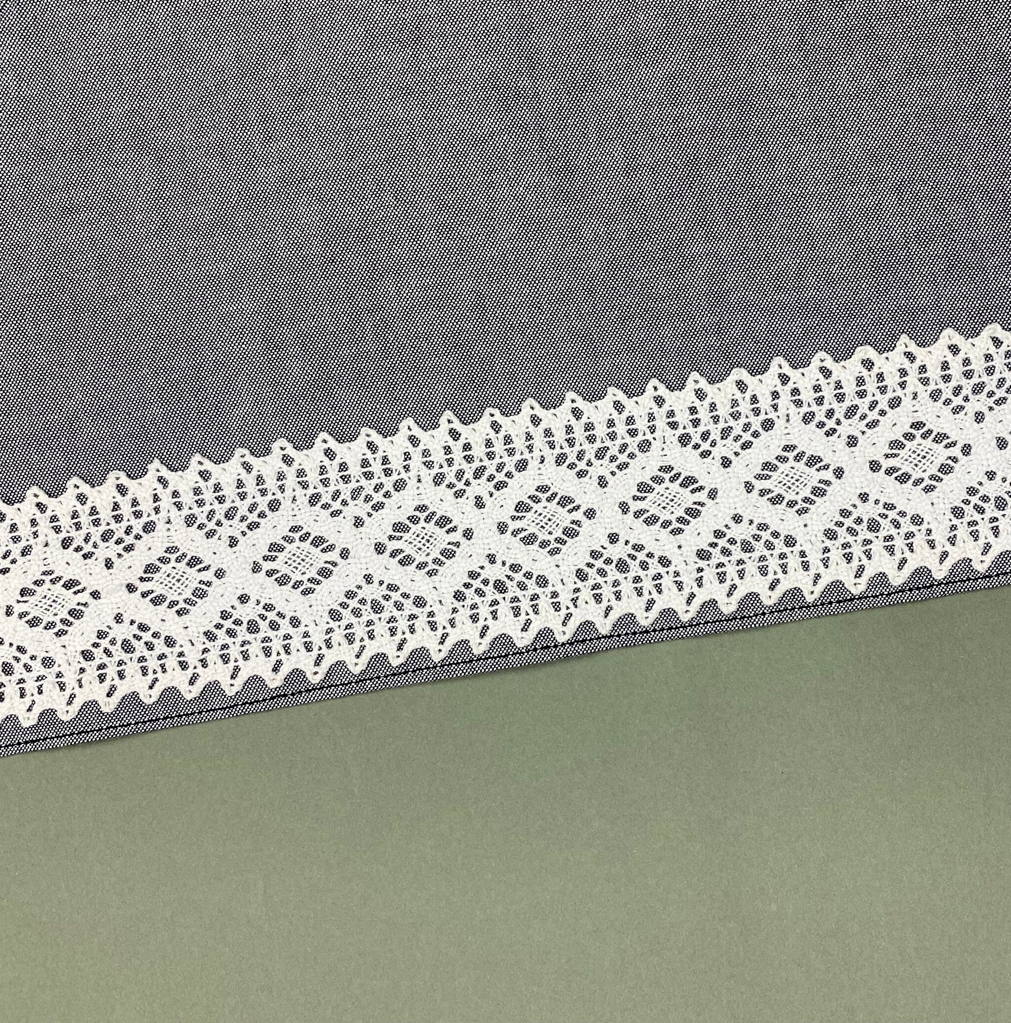 Diamond Insertion Cotton Cluny Crochet Lace Trim, 2 3/4