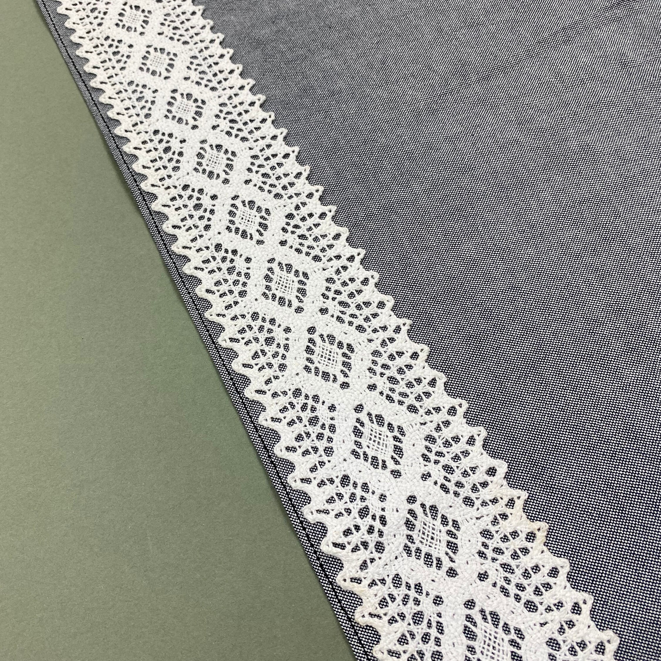 Diamond Insertion Cotton Cluny Crochet Lace Trim, 2 3/4