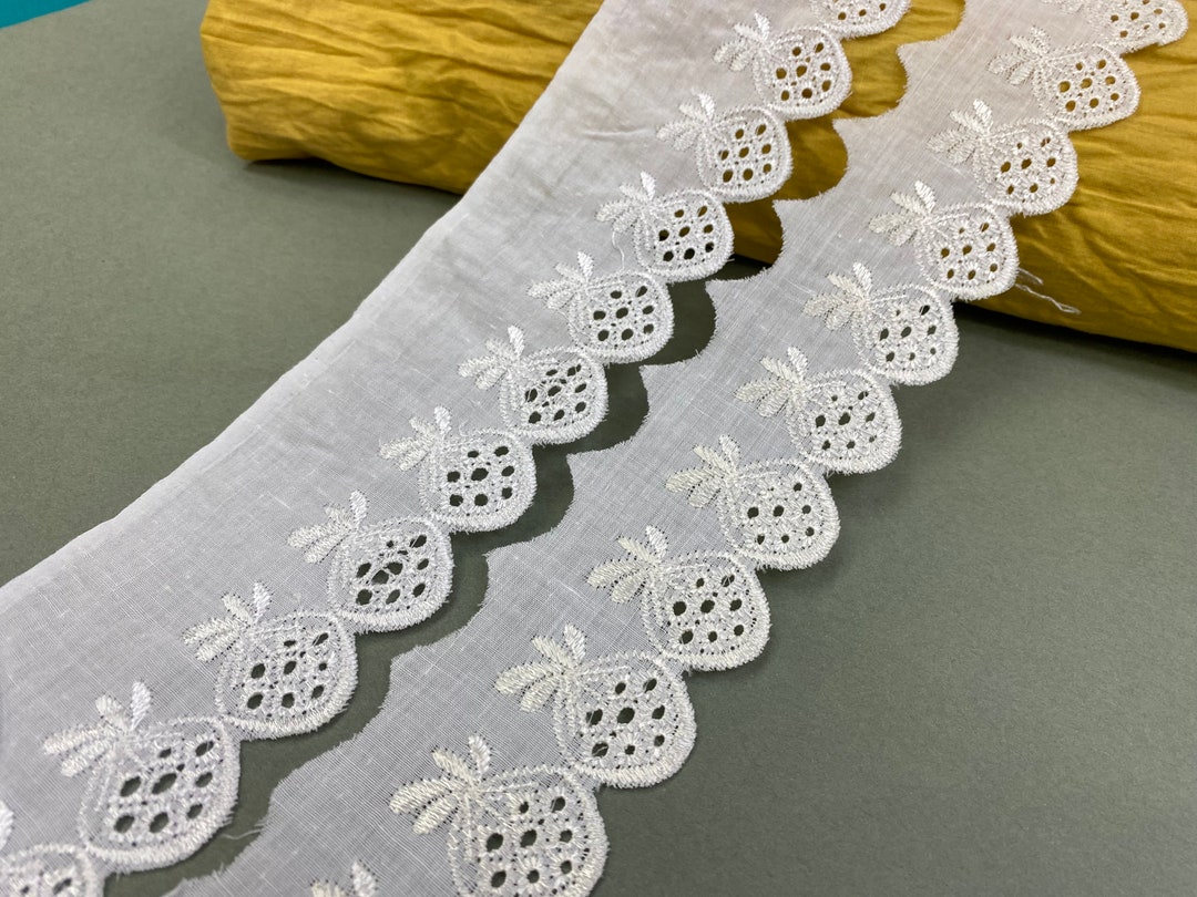 Shiny Fruit Scallop Eyelet Lace Trim Cotton Lace With Rayon Thread 2 shiny-fruit-scallop-eyelet-lace-trim-cotton-lace-with-rayon-thread-2