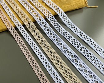 Thick Scallop Edge Cotton Cluny Lace Trim, 3/4