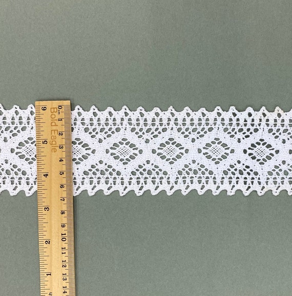 Diamond Insertion Cotton Cluny Crochet Lace Trim, 2 3/4