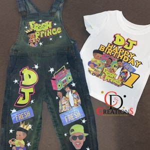 Fresh Prince Overalls Outfit, Custom Overalls Outfit, Birthday Overalls Outfit, Kids Overalls Birthday Outfit