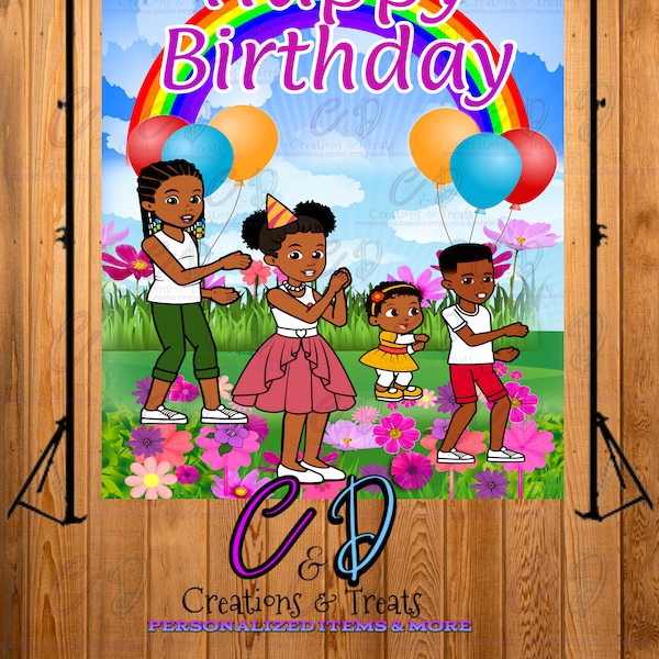 5x7 Gracie's Corner Birthday Backdrop PNG Digital File Only | Birthday | PNG