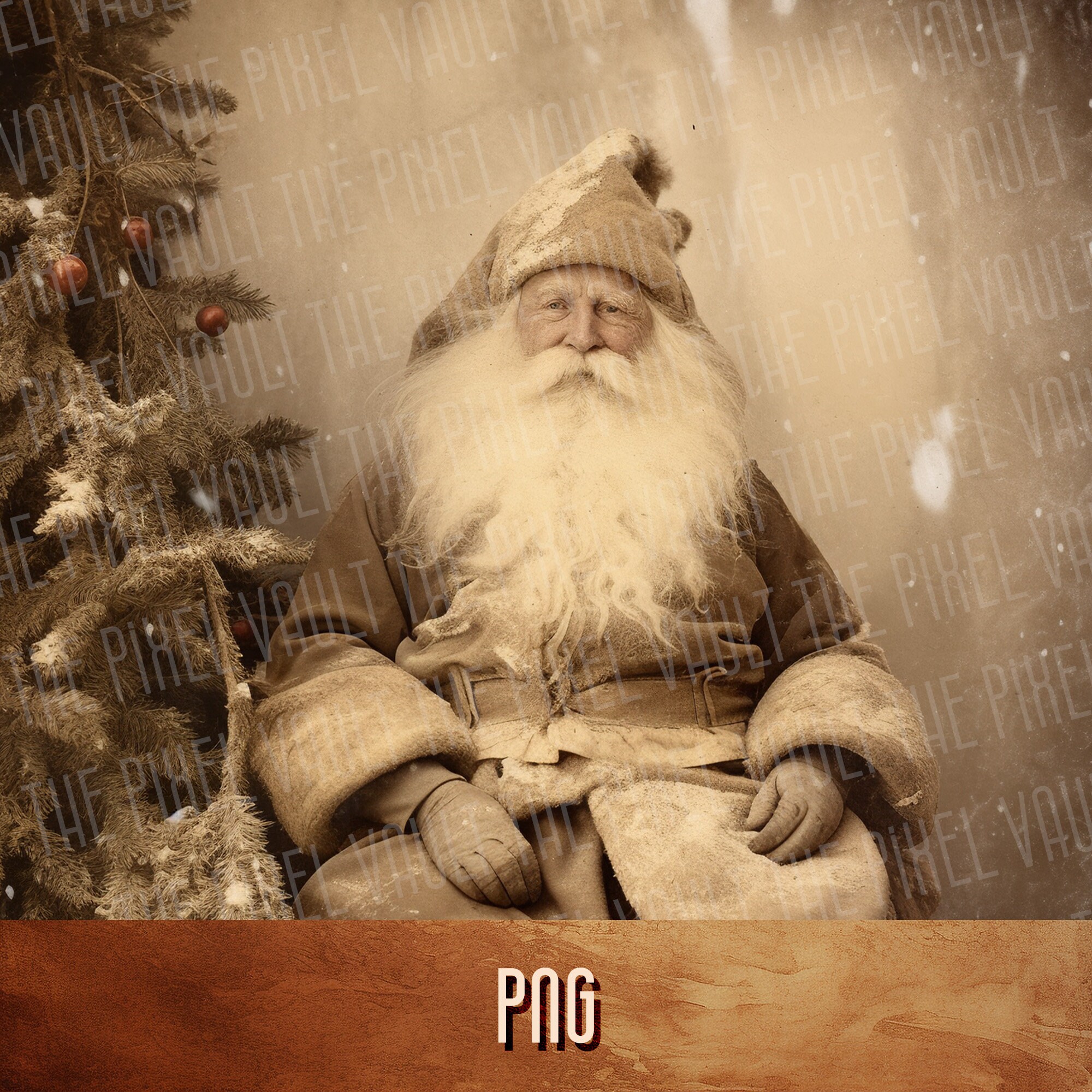 Vintage Santa Claus PNG, Old-world Christmas Digital Download, Sepia ...