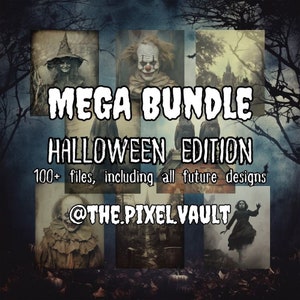 Vintage Halloween PNG Bundle: 100+ Spooky Designs (Digital Download)