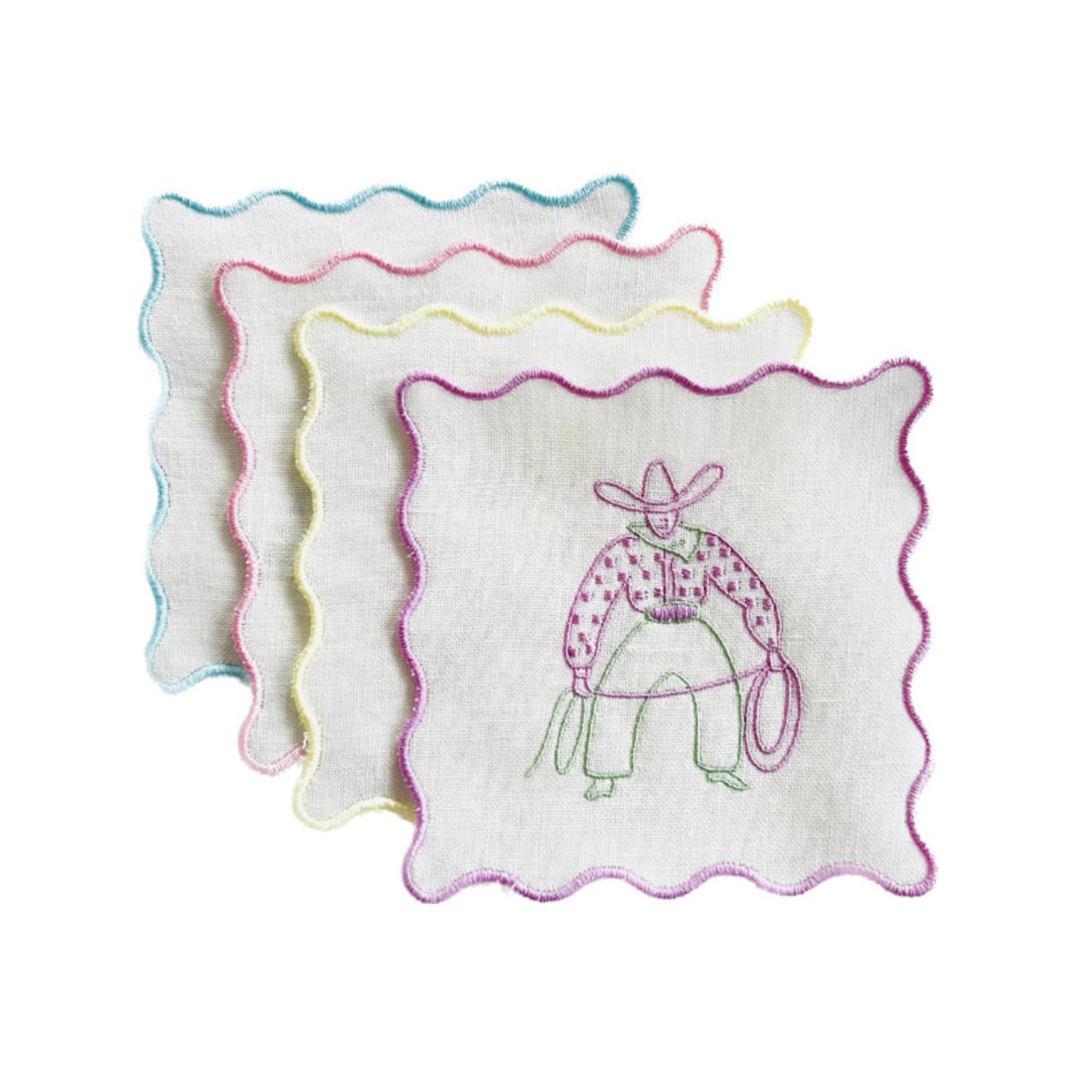 Cowboy Linen Cocktail Napkins - Etsy