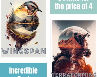 9x Prints Board Game Wall Poster Art Print FULL COLLECTION Multiple Sizes