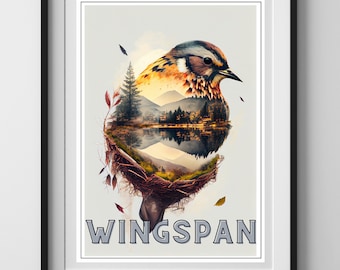 Board Game Wall Poster Art Print Wingspan Multiple Sizes