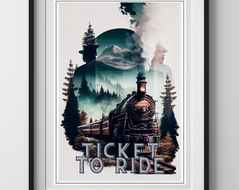 Board Game Wall Poster Art Print Ticket to Ride Multiple Sizes