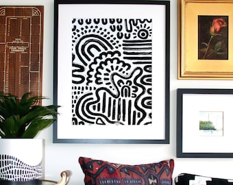 Impresión de arte imperfecto / Arte monocromático / Impresión abstracta / Arte moderno / Impresión de arte mural