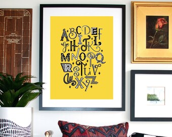 Alphabet Soup Art Print | Kids Wall Art | Nursery Decor | Playroom Poster