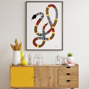 Snake Art Print | Kids Wall Art | Family Room Decor | Playroom Poster | Playful Art