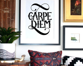 Impresión Carpe Diem / Arte inspirador / Arte de pared / Arte de letras / Arte motivacional