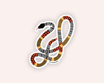 Geo Snake sticker, water bottle sticker, geometric, laptop sticker, vinyl sticker, decals, snake sticker