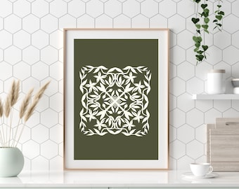 Obra de arte de corte de papel floral / Arte original cortado a mano / Obra de arte única en su tipo