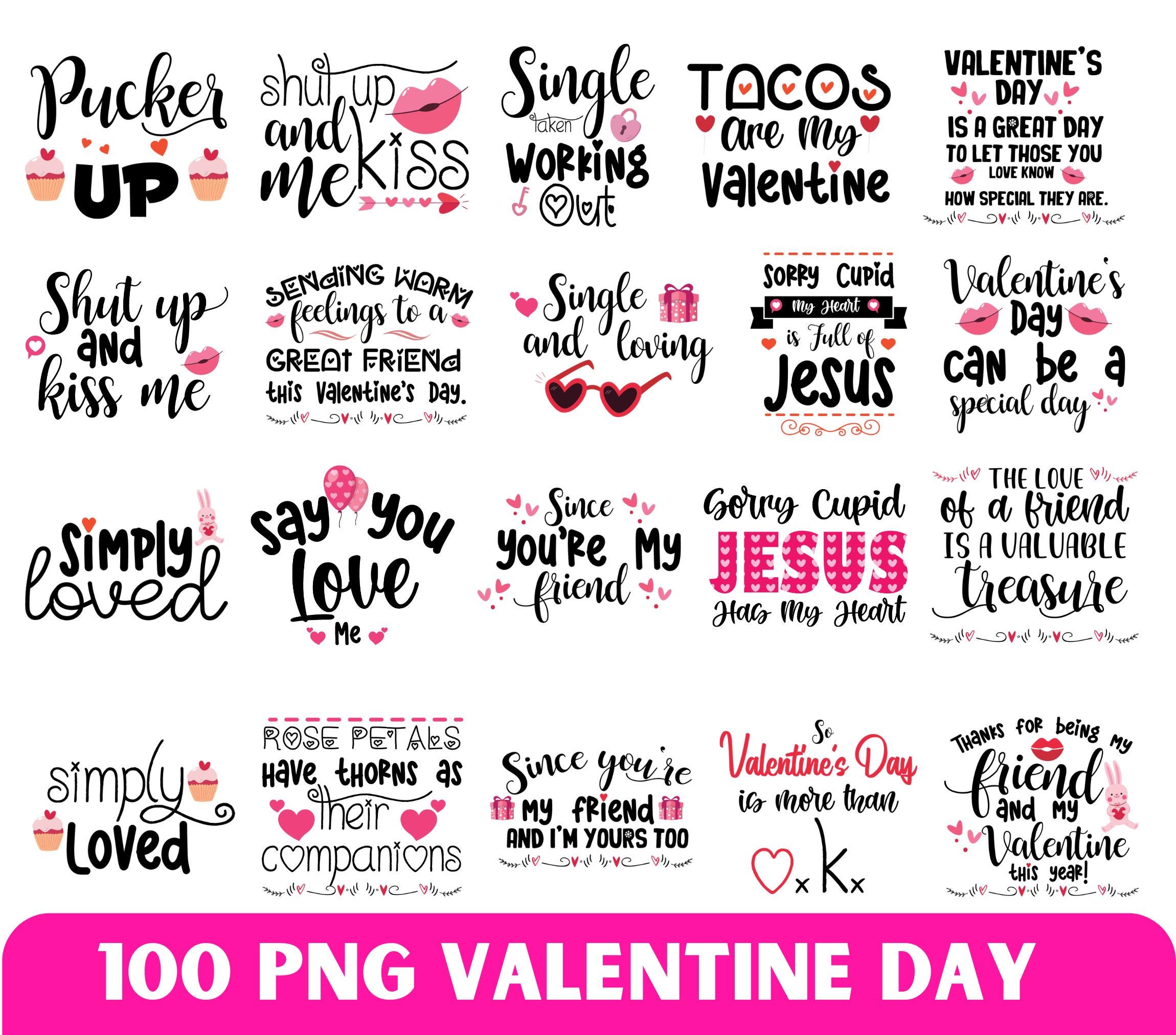 100 Valentine’s Day PNG Bundle - Cute & Romantic Sublimation Designs ...