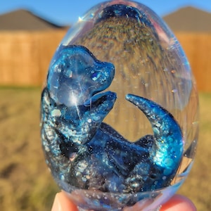 Custom Resin Baby Dragon inside Egg with LED base