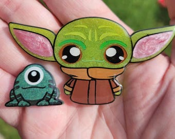 Benutzerdefinierte Harz Space Wars Baby Alien/Kopfgeldjäger/Soldat Schlüsselanhänger | Magnet | Abzeichen Reel