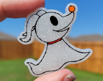 Zero Ghost Dog Resin Keychain or pair of Dangle Earrings