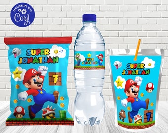 Super Mario Chip Bag/Super Mario Water Bottle Label/Super Mario  Caprisun Label/ Super Mario party/Super Mario Birthday Bundle