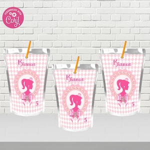 Doll Caprisun Label, Instant Download, Doll Party, Doll Birthday party