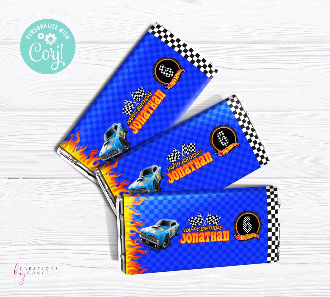 Hot Wheels Candy Bar Wrapper/ Hot Wheels Chocolate Wrapper/ Etsy