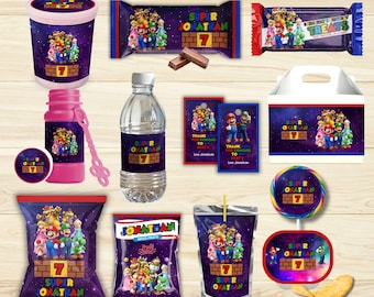 Super Mario Chip Bag/Super Mario Water Bottle Label/Super Mario Caprisun/ Super Mario party/Super Mario Birthday Bundle 12 Pack Bundle