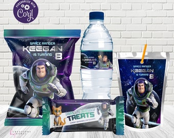 Space ranger chip Bag/ Space ranger juice Label /Space ranger Water Label/ 4 item bundle