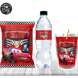Cars Chip Bag/Cars Water Bottle Label/Cars Caprisun Label / Racing Cars Birthday Bundle