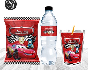 Cars Chip Bag/Cars Water Bottle Label/Cars Caprisun Label / Racing Cars Birthday Bundle