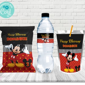 Mickey Mouse Party Bundle/ Mickey Mouse Chip Bag/ Mickey Mouse Caprisun Label /Mickey Mouse Water Label