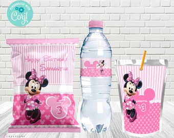 Minnie Mouse Party Bundle/ Minnie Mouse Chip Bag/ Minnie Mouse Caprisun Label /Minnie Mouse Water Label