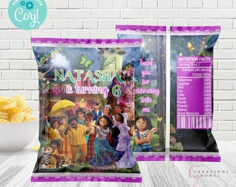 Encanto Chip Bag, Treat Bag, Editable Chip bag, Encanto Birthday, Instant Download,