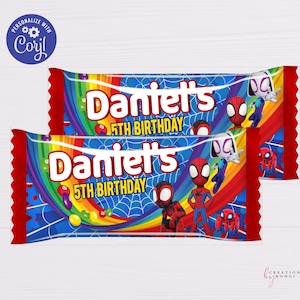 Spidey And His Amazing Friends Skittles Wrapper/ Editable/ Candy Wrapper