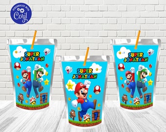 Super Mario Caprisun Label, Super Mario Bros  Juice Label/ Editable Digital File/ Super Mario Party