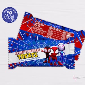 Spidey and his amazing friends Rice Krispies Treat wrapper/Rice Krispies Treats/Editable File/ Digital Download/Editable