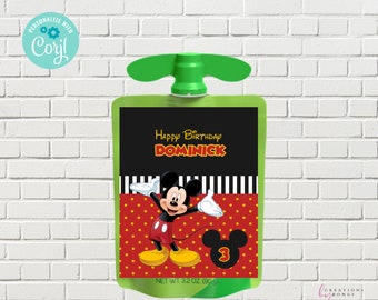 Mickey Mouse Apple Sauce Label