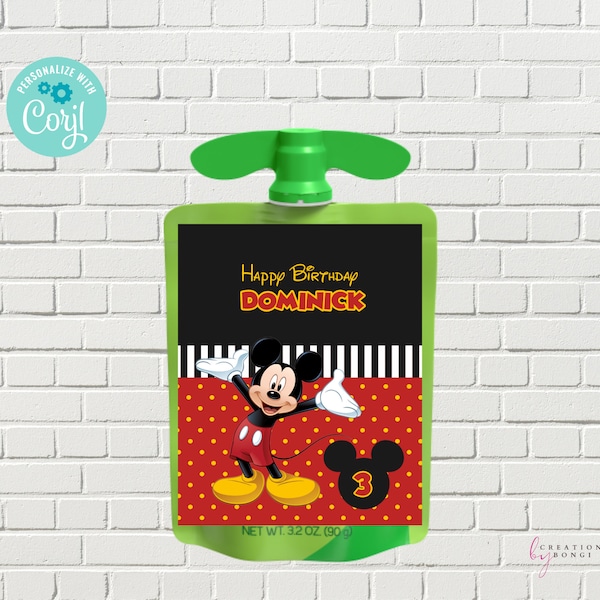 Mickey Mouse Apple Sauce Label