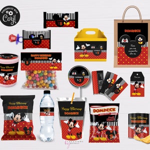Mickey Mouse Birthday Bundle/ mickey Mouse Treats/Editable Files/ 14 files