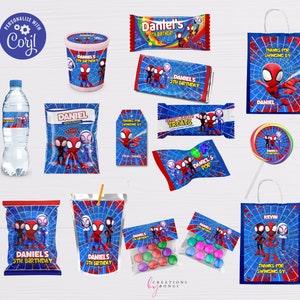 Spidey and his Amazing Friends Birthday Bundle/ Editable Files/ 14 files