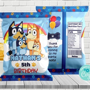 Blue chip bag, Blue chip bag/ Digital file/ Editable/ Bluey