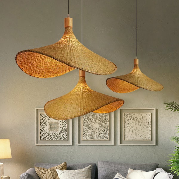 Woven Bamboo Lamp Etsy